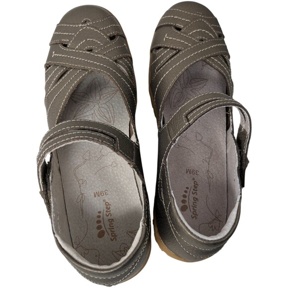 Spring Step Flats Women's Size 9 M Gold Mary Janes Leather Casual Comfort - Picture 7 of 12